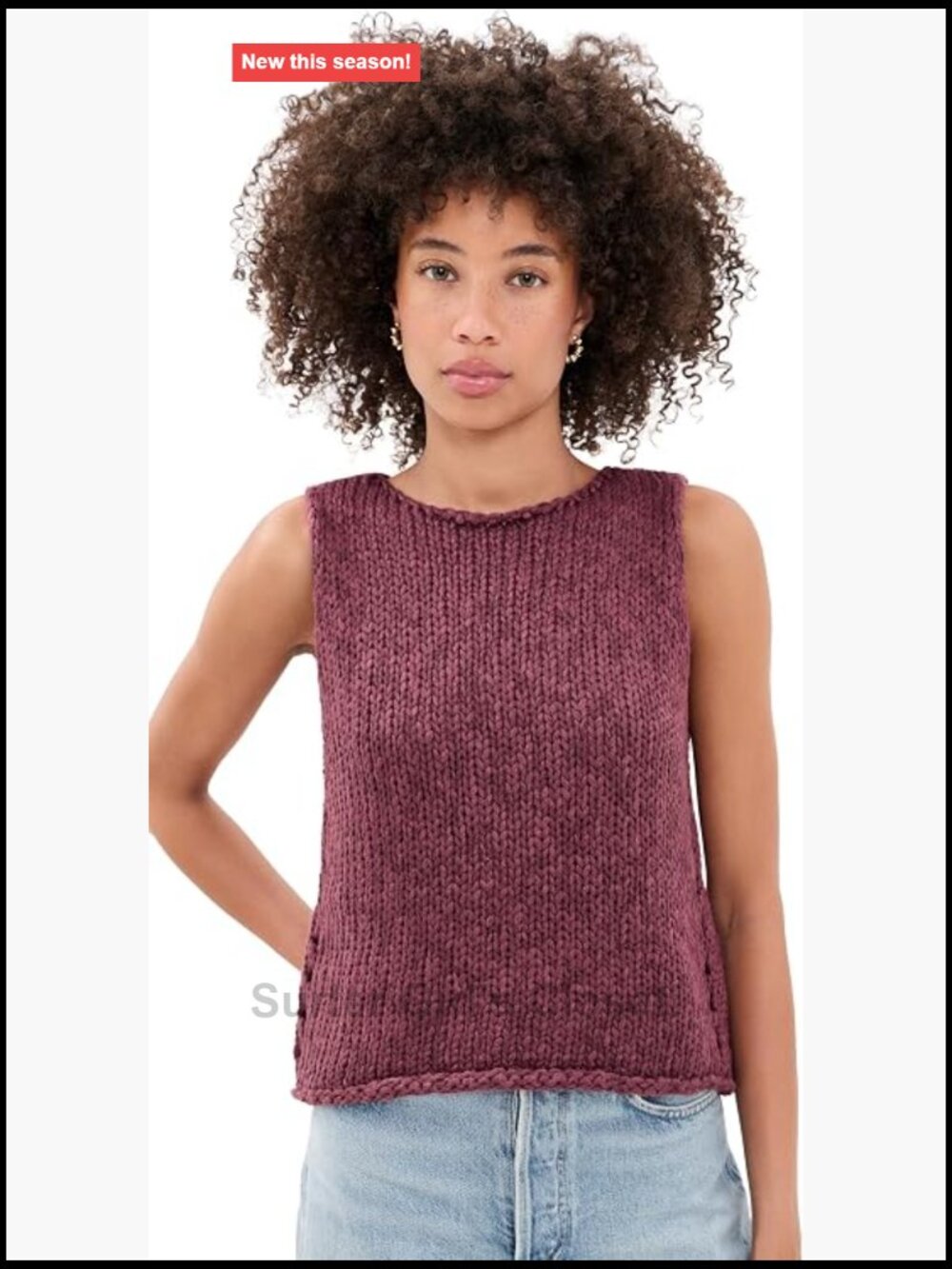 Free People Opal Knit Tank Sleeveless Boat Neck Cotton Acrylic